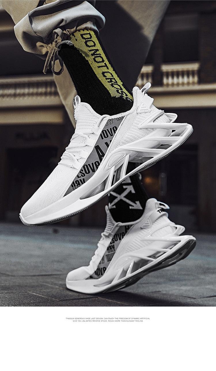 Chaussures Décontractées de Luxe pour Homme Baskets Blanches de Course Tendance Été Baskets Homme Mode Sport Course Antidérapantes Chaussures Décontractées Athlétiques Tennis Marche Extérieur Design Moderne