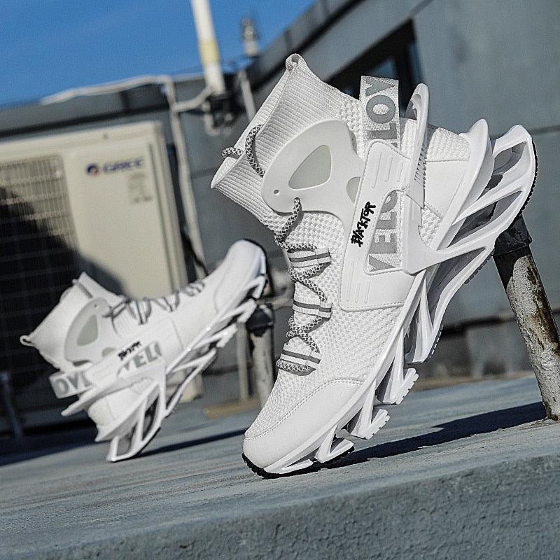 Chaussures Décontractées de Luxe pour Homme Baskets Blanches de Course Tendance Été Baskets Homme Mode Sport Course Antidérapantes Chaussures Décontractées Athlétiques Tennis Marche Extérieur Design Moderne