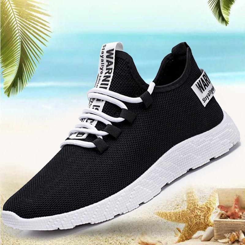 Chaussures décontractées pour homme Baskets Respirantes Antidérapantes en Maille à Lacets Résistantes à l'usure Chaussures à enfiler pour homme Tennis Marche Chaussures décontractées Noir Sport Gym Baskets respirantes