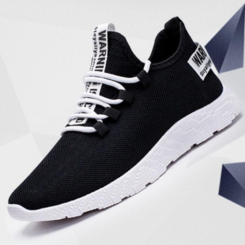 Chaussures décontractées pour homme Baskets Respirantes Antidérapantes en Maille à Lacets Résistantes à l'usure Chaussures à enfiler pour homme Tennis Marche Chaussures décontractées Noir Sport Gym Baskets respirantes