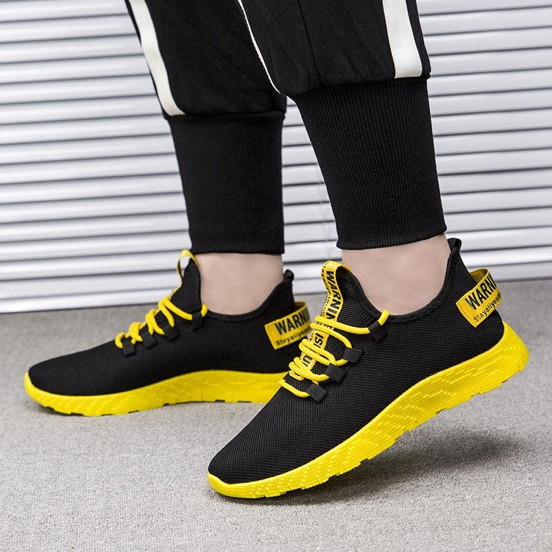 Chaussures décontractées pour homme Baskets Respirantes Antidérapantes en Maille à Lacets Résistantes à l'usure Chaussures à enfiler pour homme Tennis Marche Chaussures décontractées Noir Sport Gym Baskets respirantes