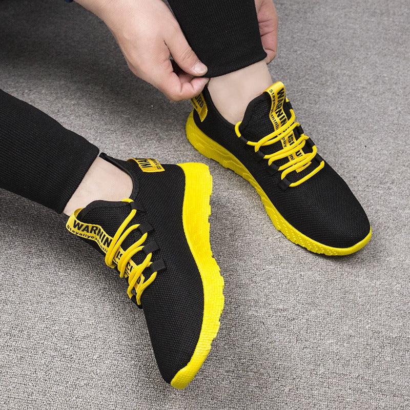 Chaussures décontractées pour homme Baskets Respirantes Antidérapantes en Maille à Lacets Résistantes à l'usure Chaussures à enfiler pour homme Tennis Marche Chaussures décontractées Noir Sport Gym Baskets respirantes