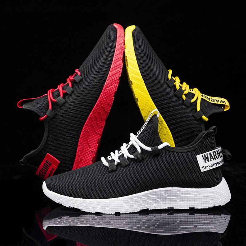 Chaussures décontractées pour homme Baskets Respirantes Antidérapantes en Maille à Lacets Résistantes à l'usure Chaussures à enfiler pour homme Tennis Marche Chaussures décontractées Noir Sport Gym Baskets respirantes