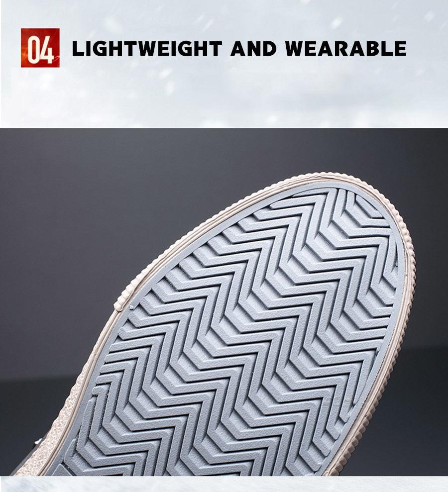 Bottes décontractées d'hiver chaudes pour homme, bottes de neige tendance, chaussures d'extérieur, baskets noires, chaussures de travail d'extérieur en cuir doublées chaudes antidérapantes pour homme