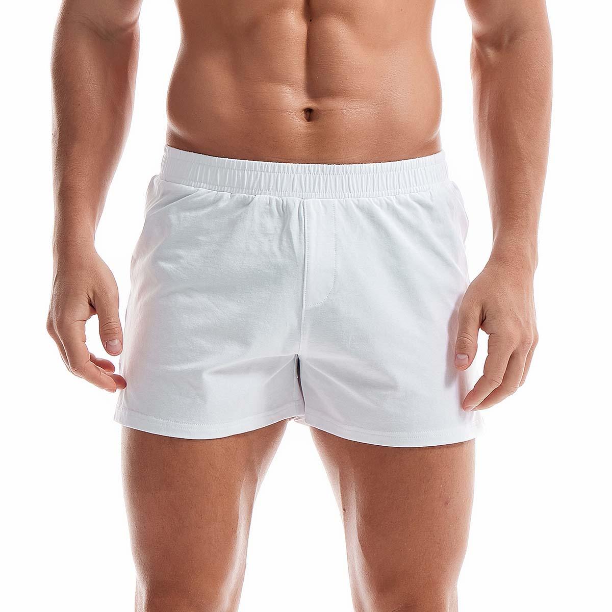 Short de pyjama en coton pour homme, taille élastique, respirant, de couleur unie, caleçon de jogging, yoga, sport, musculation, entraînement, léger, décontracté, pour dormir.
