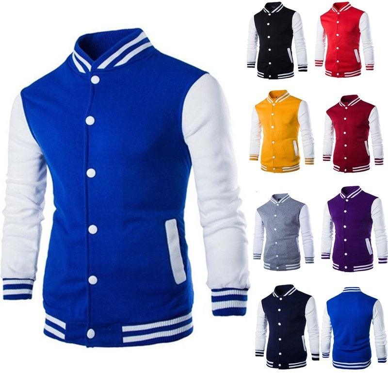 Veste décontractée pour homme coupe ajustée, Blouson aviateur pour homme/garçon, Design de mode classique et élégant, Veste universitaire confortable pour homme, Blouson lycée à manches longues