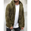 Manteau uni à capuche en Sherpa duveteux pour homme