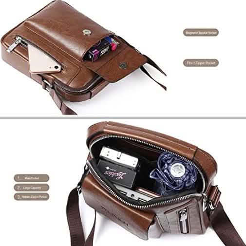 Sac à bandoulière en cuir pour homme - Petit modèle