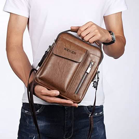 Sac à bandoulière en cuir pour homme - Petit modèle