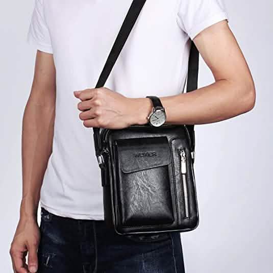 Sac à bandoulière en cuir pour homme - Petit modèle