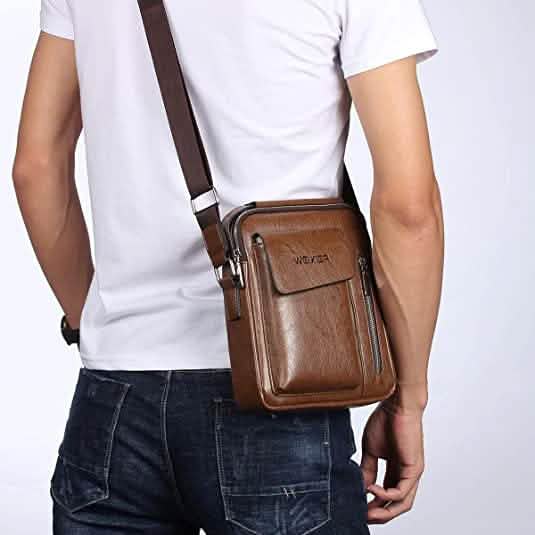 Sac à bandoulière en cuir pour homme - Petit modèle