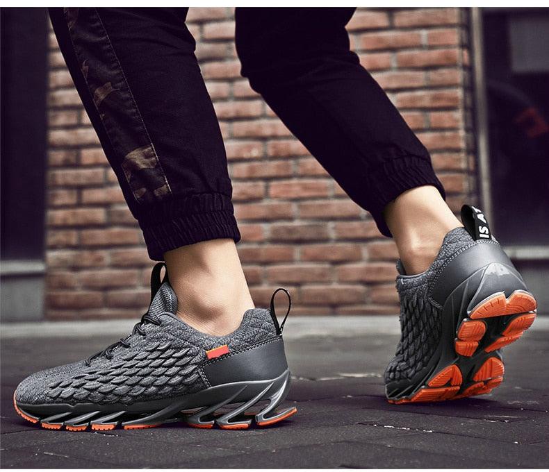 Baskets modernes pour hommes Chaussures de course respirantes Sport de plein air Décontracté Couples Gym Baskets de sport de tennis respirantes à semelle au design unique et léger pour hommes