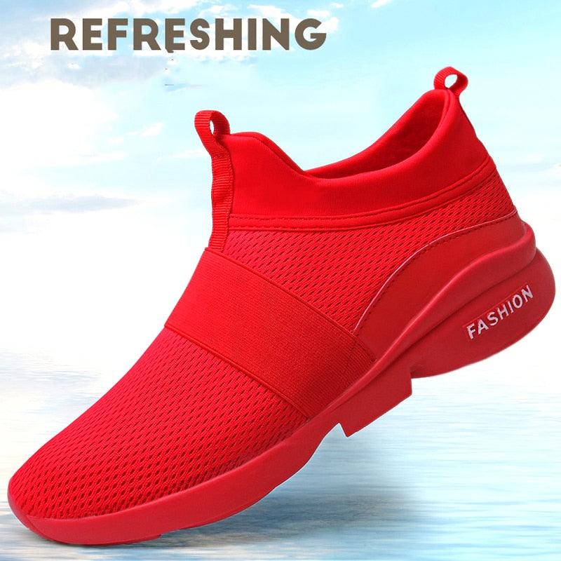 Baskets rouges plates pour hommes Chaussures de sport pour couple Baskets nouvelle mode Amoureux Décontracté Léger Jogging Respirant Chaussures de tennis de sport pour l'entraînement en extérieur et la marche