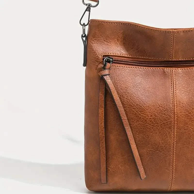 Sac à bandoulière rétro en cuir PU pour homme, sac décontracté simple et tendance avec sangle réglable