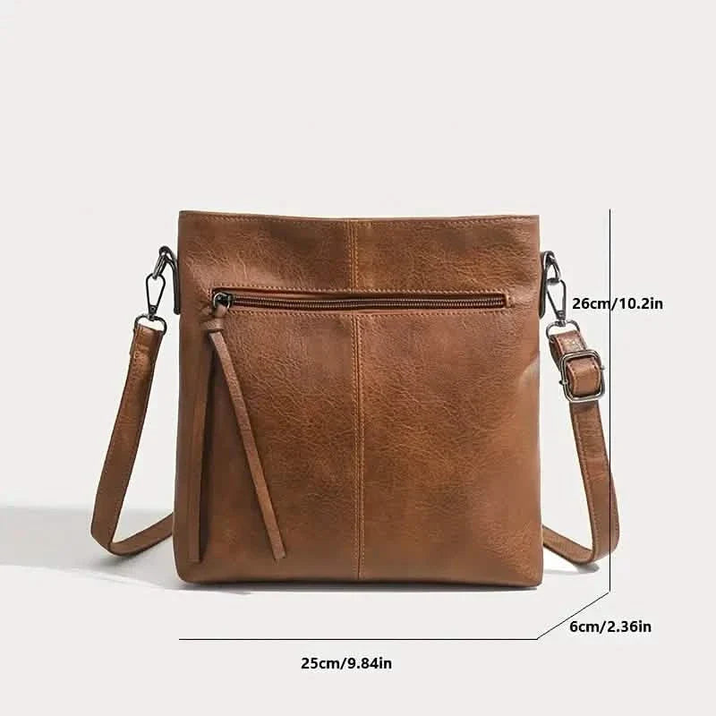 Sac à bandoulière rétro en cuir PU pour homme, sac décontracté simple et tendance avec sangle réglable