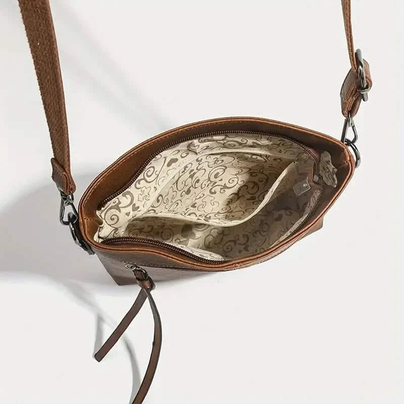 Sac à bandoulière rétro en cuir PU pour homme, sac décontracté simple et tendance avec sangle réglable