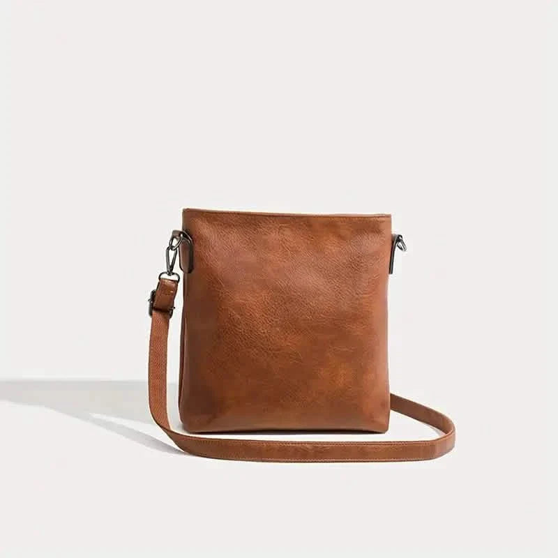 Sac à bandoulière rétro en cuir PU pour homme, sac décontracté simple et tendance avec sangle réglable