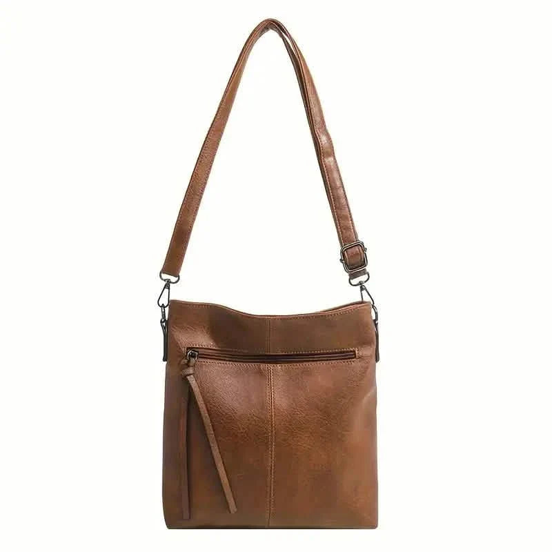 Sac à bandoulière rétro en cuir PU pour homme, sac décontracté simple et tendance avec sangle réglable