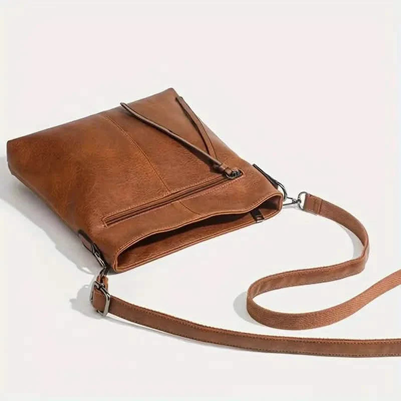 Sac à bandoulière rétro en cuir PU pour homme, sac décontracté simple et tendance avec sangle réglable