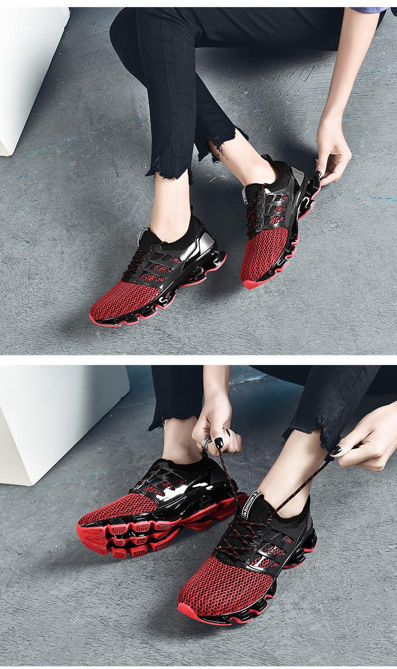 Baskets de course respirantes pour hommes, chaussures décontractées à la mode pour couple, chaussures de sport de course respirantes d'extérieur, baskets de sport amortissantes, chaussures de sport élégantes pour la marche et l'athlétisme