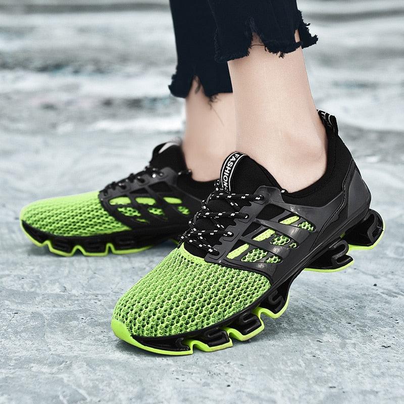 Baskets de course respirantes pour hommes, chaussures décontractées à la mode pour couple, chaussures de sport de course respirantes d'extérieur, baskets de sport amortissantes, chaussures de sport élégantes pour la marche et l'athlétisme