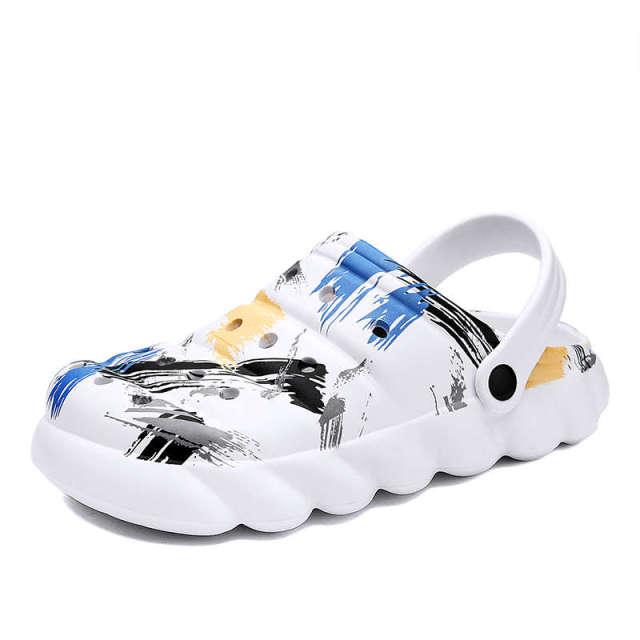 Pantoufles homme été Tongs Sandales Fitness Mode Sabots de jardin Mules classiques Semelle en caoutchouc antidérapante à enfiler Sabots d'été homme