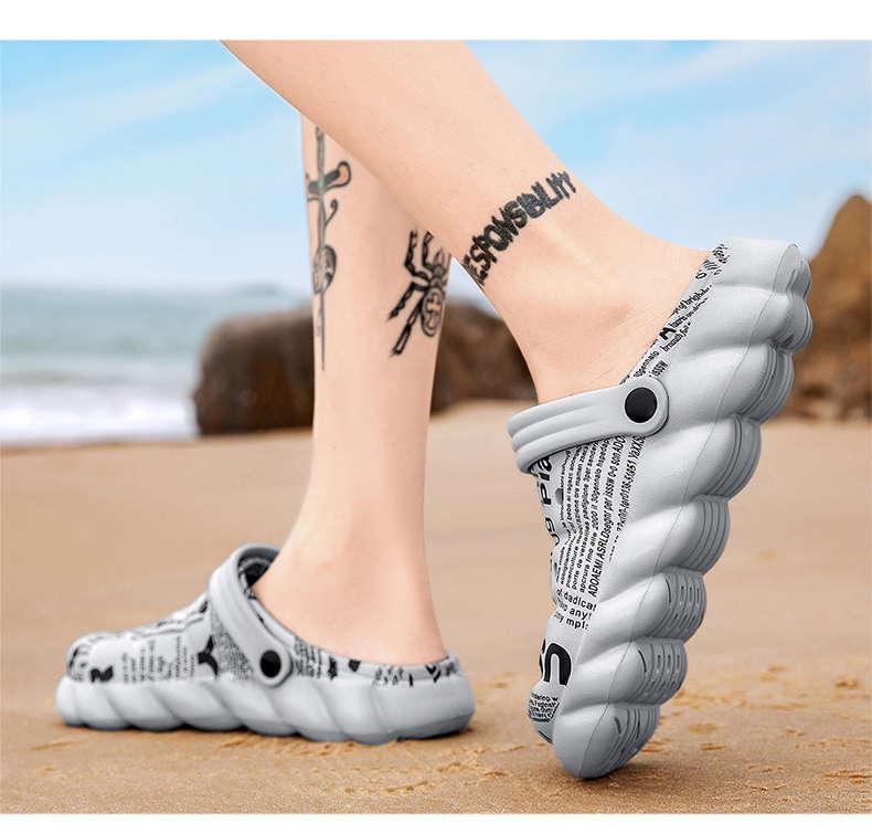 Pantoufles homme été Tongs Sandales Fitness Mode Sabots de jardin Mules classiques Semelle en caoutchouc antidérapante à enfiler Sabots d'été homme