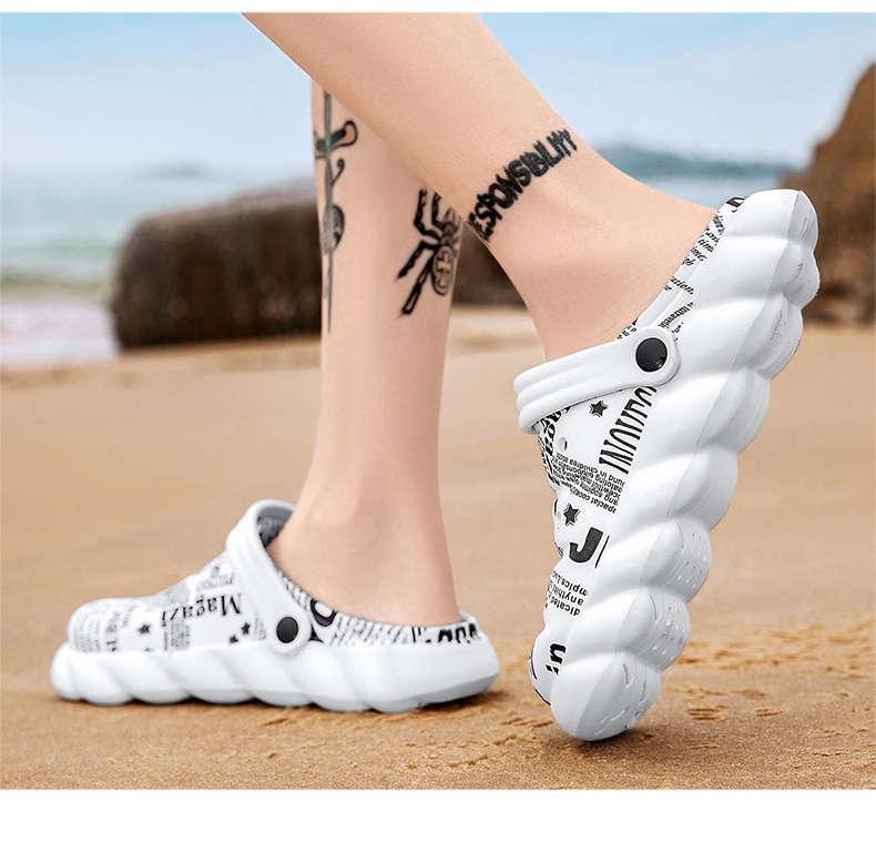 Pantoufles homme été Tongs Sandales Fitness Mode Sabots de jardin Mules classiques Semelle en caoutchouc antidérapante à enfiler Sabots d'été homme