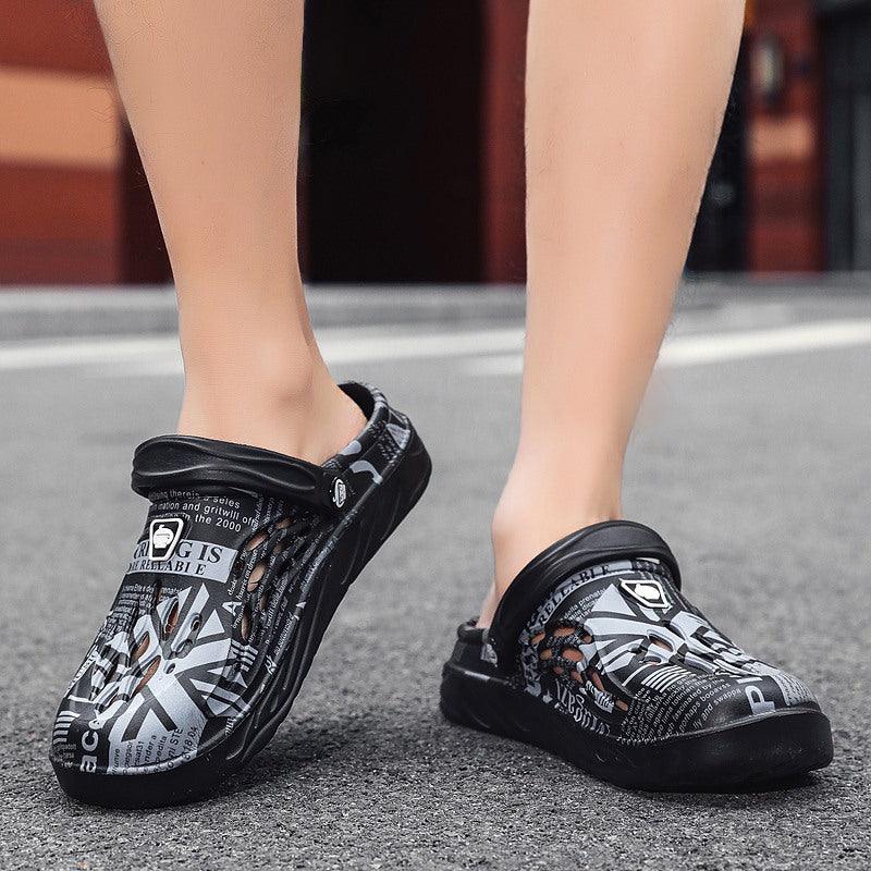 Chaussures d'été pour hommes, sandales à trous, sandales creuses respirantes, tongs, claquettes de plage, sabots de jardin, sandales avec support de voûte plantaire, coussinées, sabots confortables unisexe pour le jardin