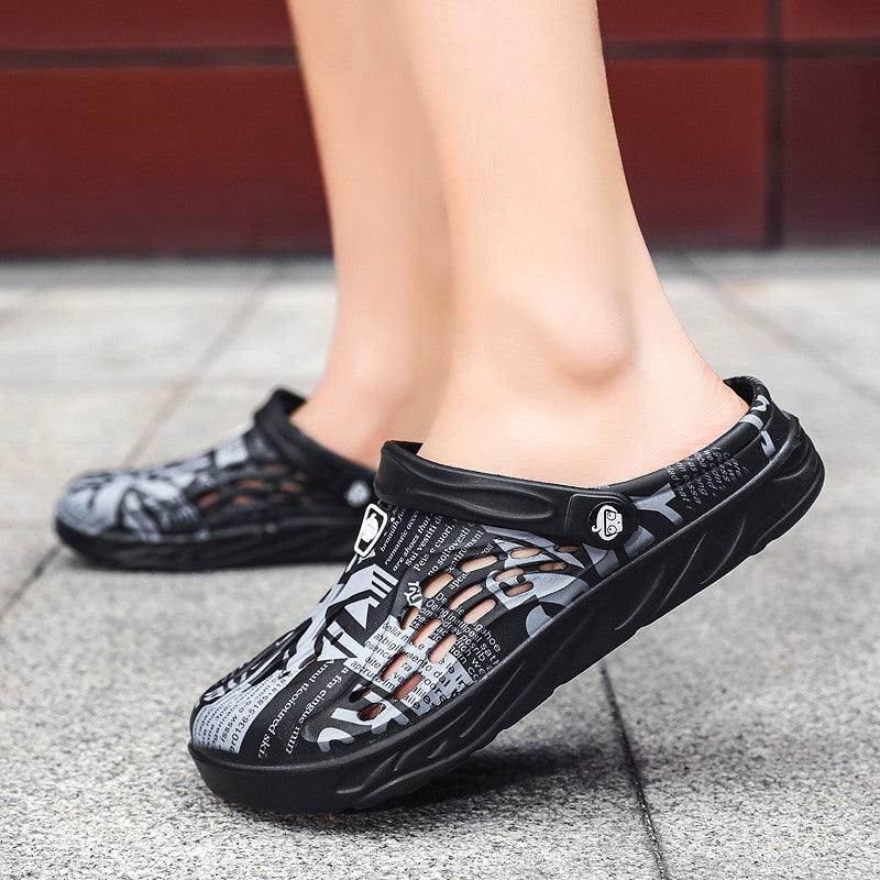 Chaussures d'été pour hommes, sandales à trous, sandales creuses respirantes, tongs, claquettes de plage, sabots de jardin, sandales avec support de voûte plantaire, coussinées, sabots confortables unisexe pour le jardin