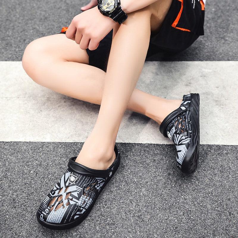 Chaussures d'été pour hommes, sandales à trous, sandales creuses respirantes, tongs, claquettes de plage, sabots de jardin, sandales avec support de voûte plantaire, coussinées, sabots confortables unisexe pour le jardin