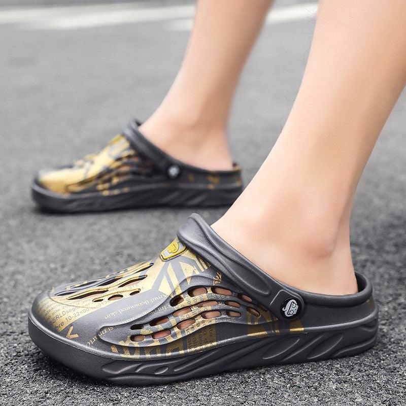 Chaussures d'été pour hommes, sandales à trous, sandales creuses respirantes, tongs, claquettes de plage, sabots de jardin, sandales avec support de voûte plantaire, coussinées, sabots confortables unisexe pour le jardin