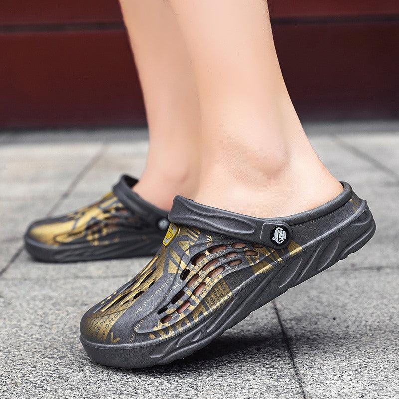 Chaussures d'été pour hommes, sandales à trous, sandales creuses respirantes, tongs, claquettes de plage, sabots de jardin, sandales avec support de voûte plantaire, coussinées, sabots confortables unisexe pour le jardin