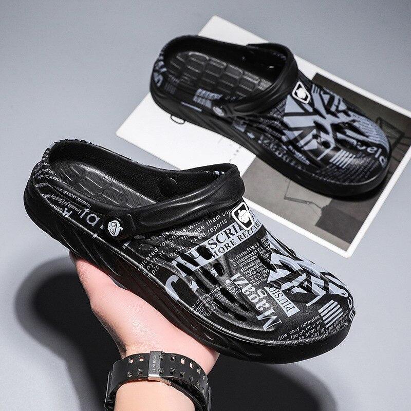 Chaussures d'été pour hommes, sandales à trous, sandales creuses respirantes, tongs, claquettes de plage, sabots de jardin, sandales avec support de voûte plantaire, coussinées, sabots confortables unisexe pour le jardin