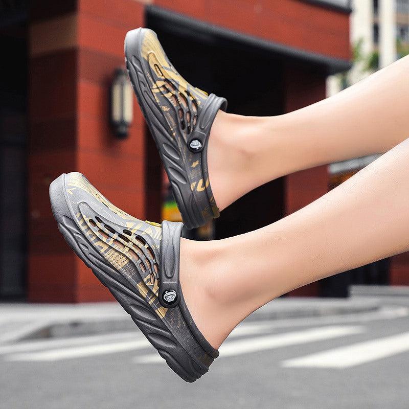 Chaussures d'été pour hommes, sandales à trous, sandales creuses respirantes, tongs, claquettes de plage, sabots de jardin, sandales avec support de voûte plantaire, coussinées, sabots confortables unisexe pour le jardin
