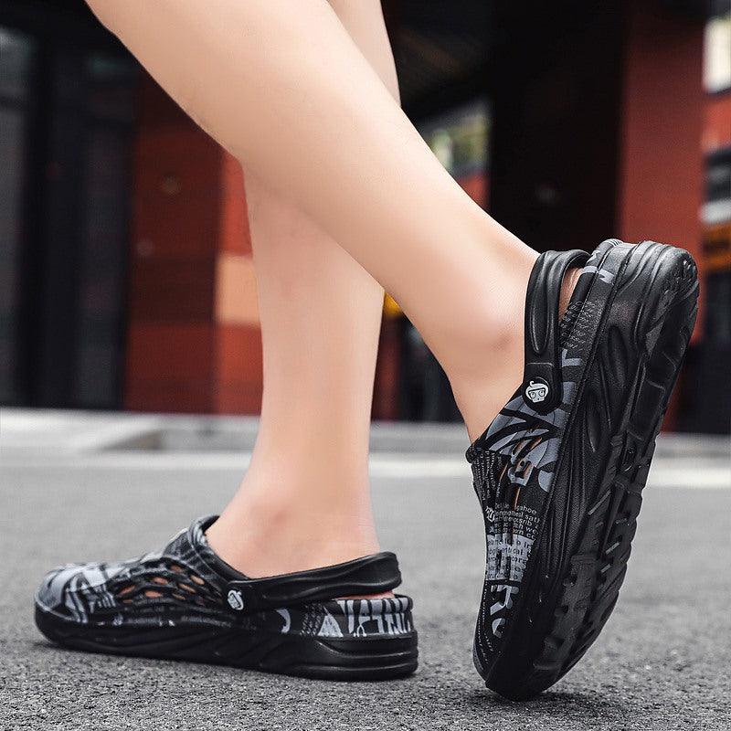 Chaussures d'été pour hommes, sandales à trous, sandales creuses respirantes, tongs, claquettes de plage, sabots de jardin, sandales avec support de voûte plantaire, coussinées, sabots confortables unisexe pour le jardin