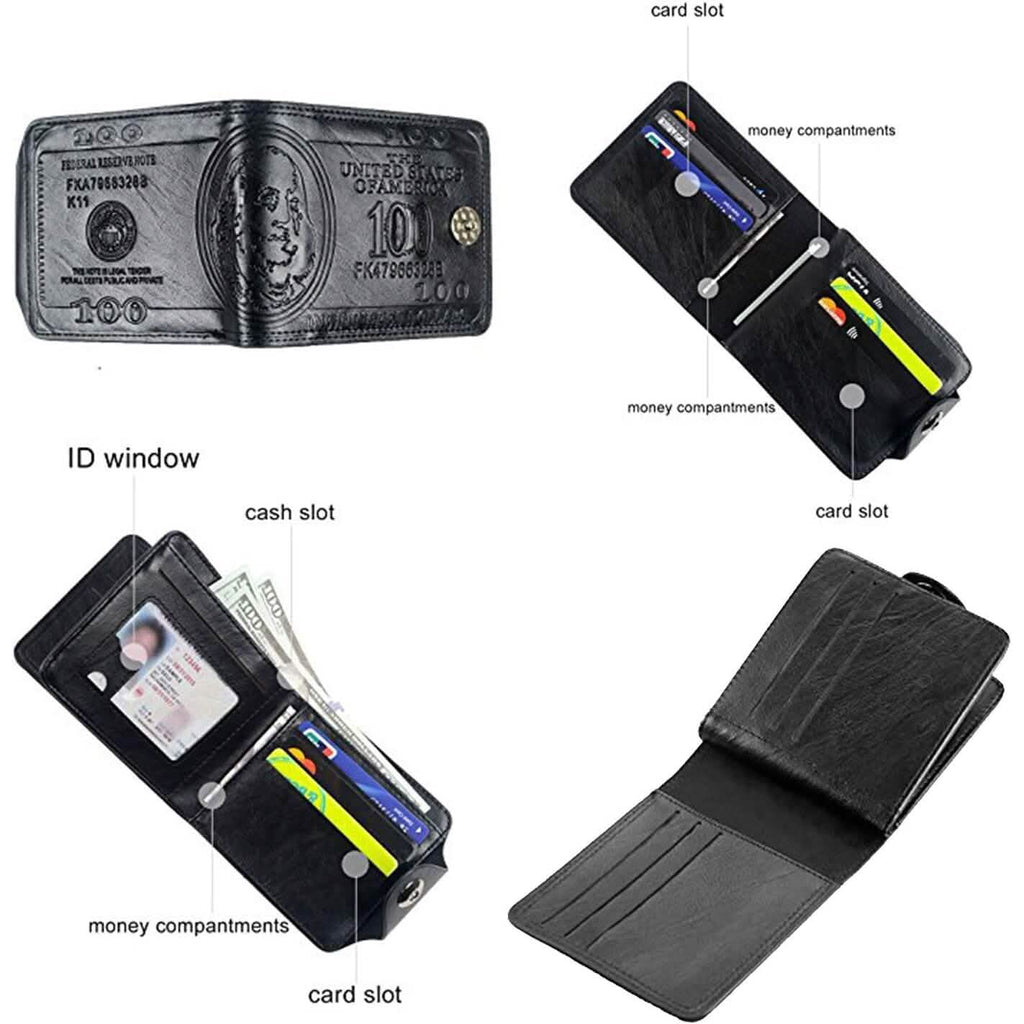 Portefeuille pour homme en cuir, porte-billets, porte-cartes et porte-photo