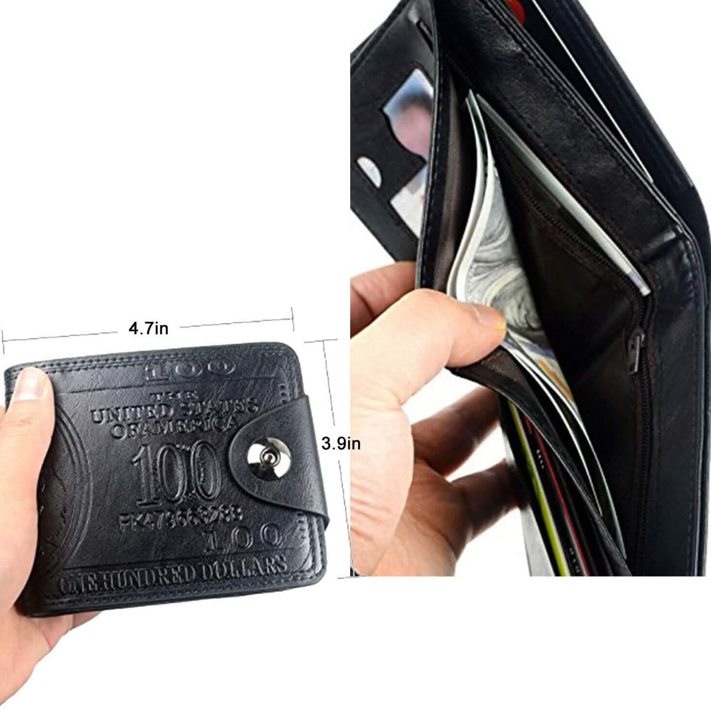 Portefeuille pour homme en cuir, porte-billets, porte-cartes et porte-photo
