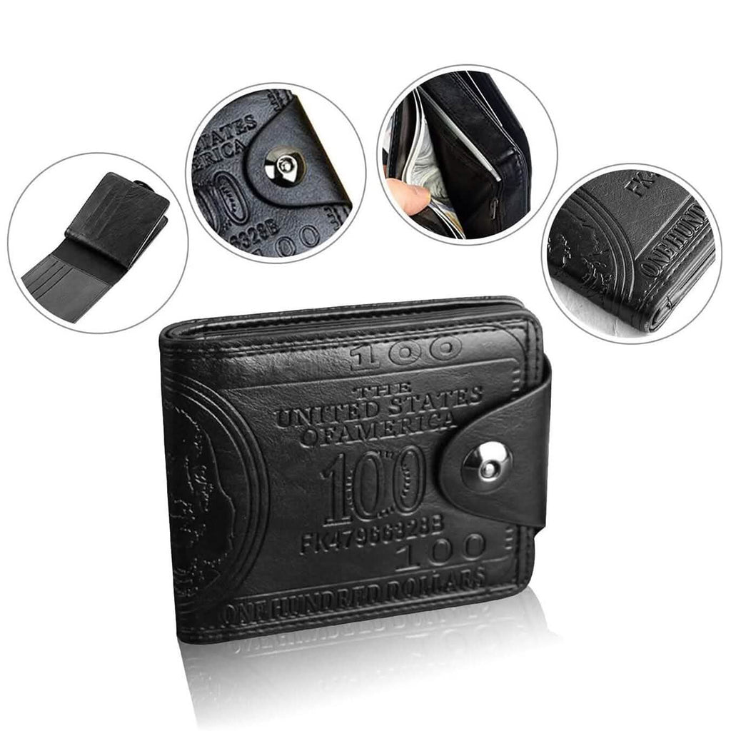 Portefeuille pour homme en cuir, porte-billets, porte-cartes et porte-photo