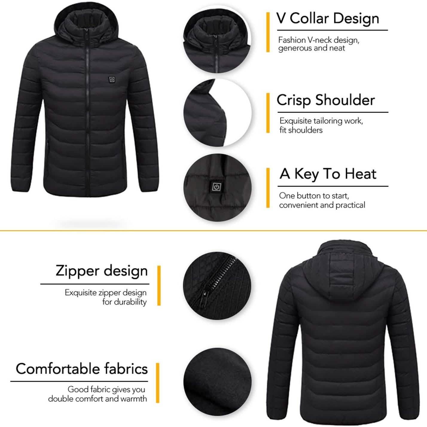 Veste Chauffante Imperméable pour Hommes