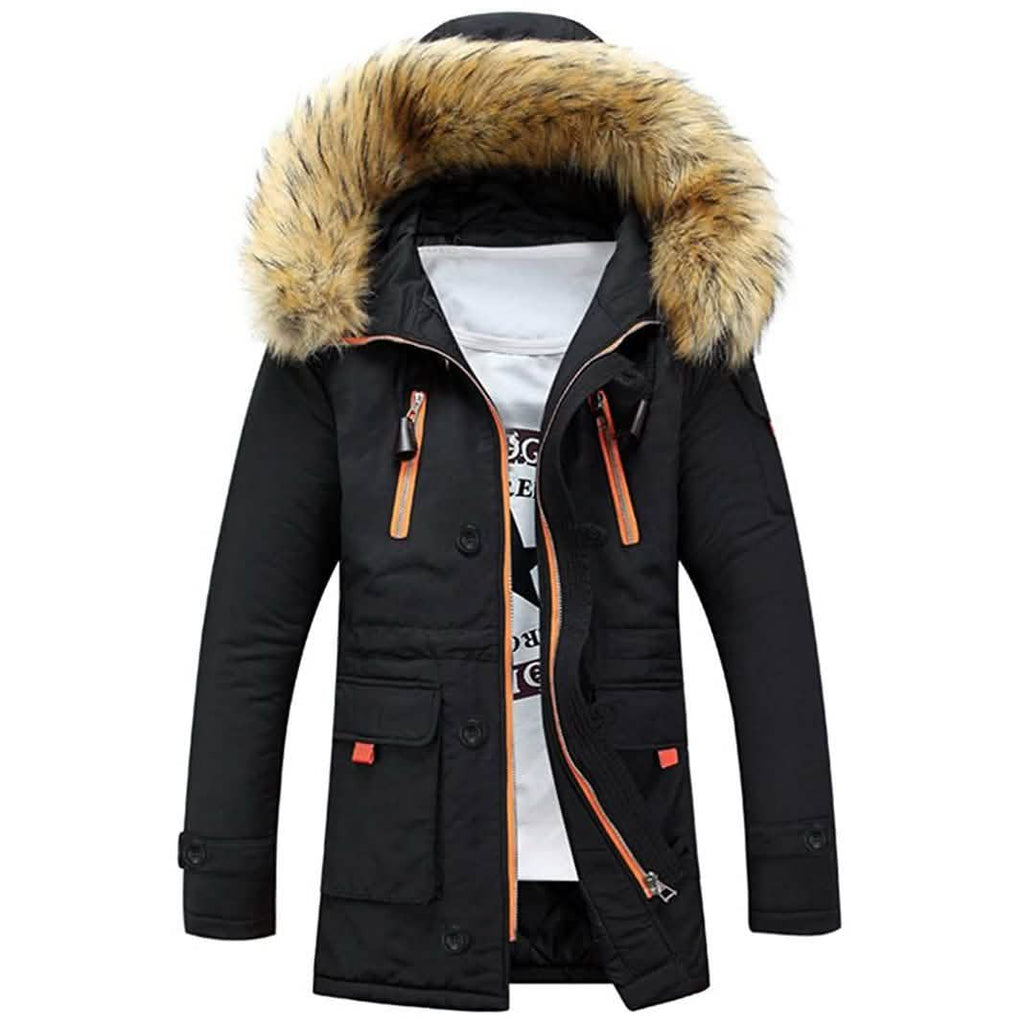 Parkas d'hiver à capuche en duvet pour hommes
