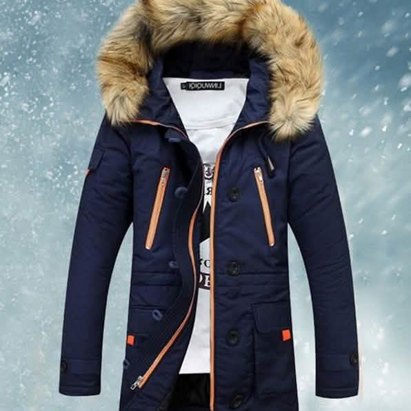 Parkas d'hiver à capuche en duvet pour hommes
