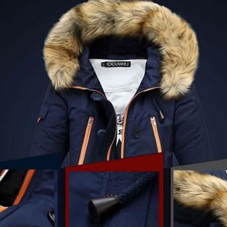 Parkas d'hiver à capuche en duvet pour hommes