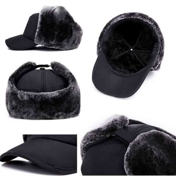 Casquette Cache-oreilles Hiver Épaisse Chaude Décontractée pour Homme