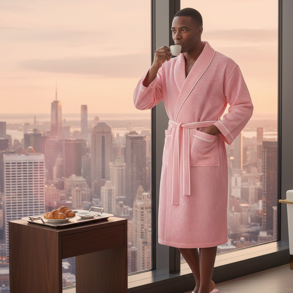 Peignoir gaufré de qualité supérieure pour homme