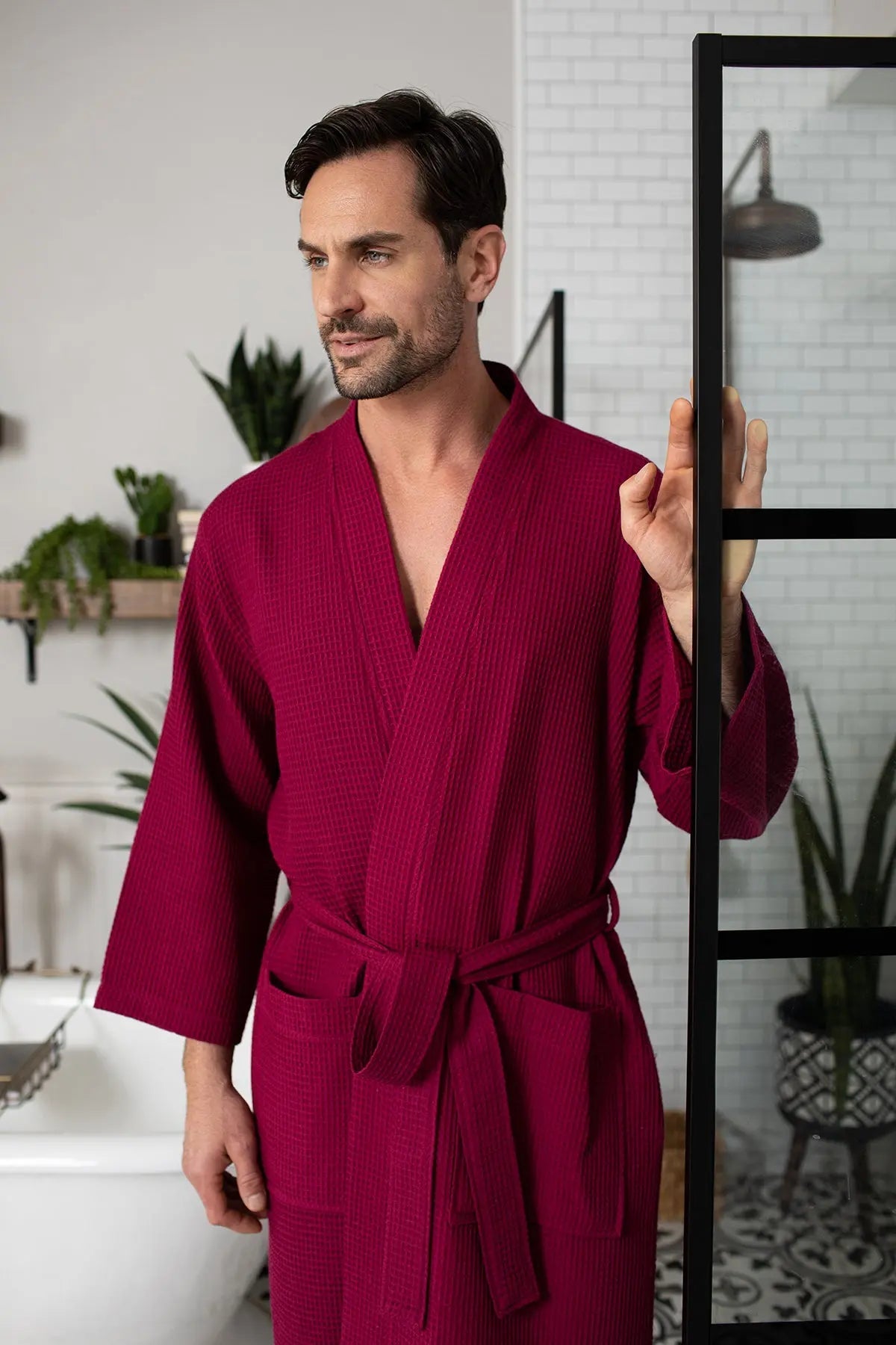 Peignoir gaufré pour homme - Absorbant, Léger