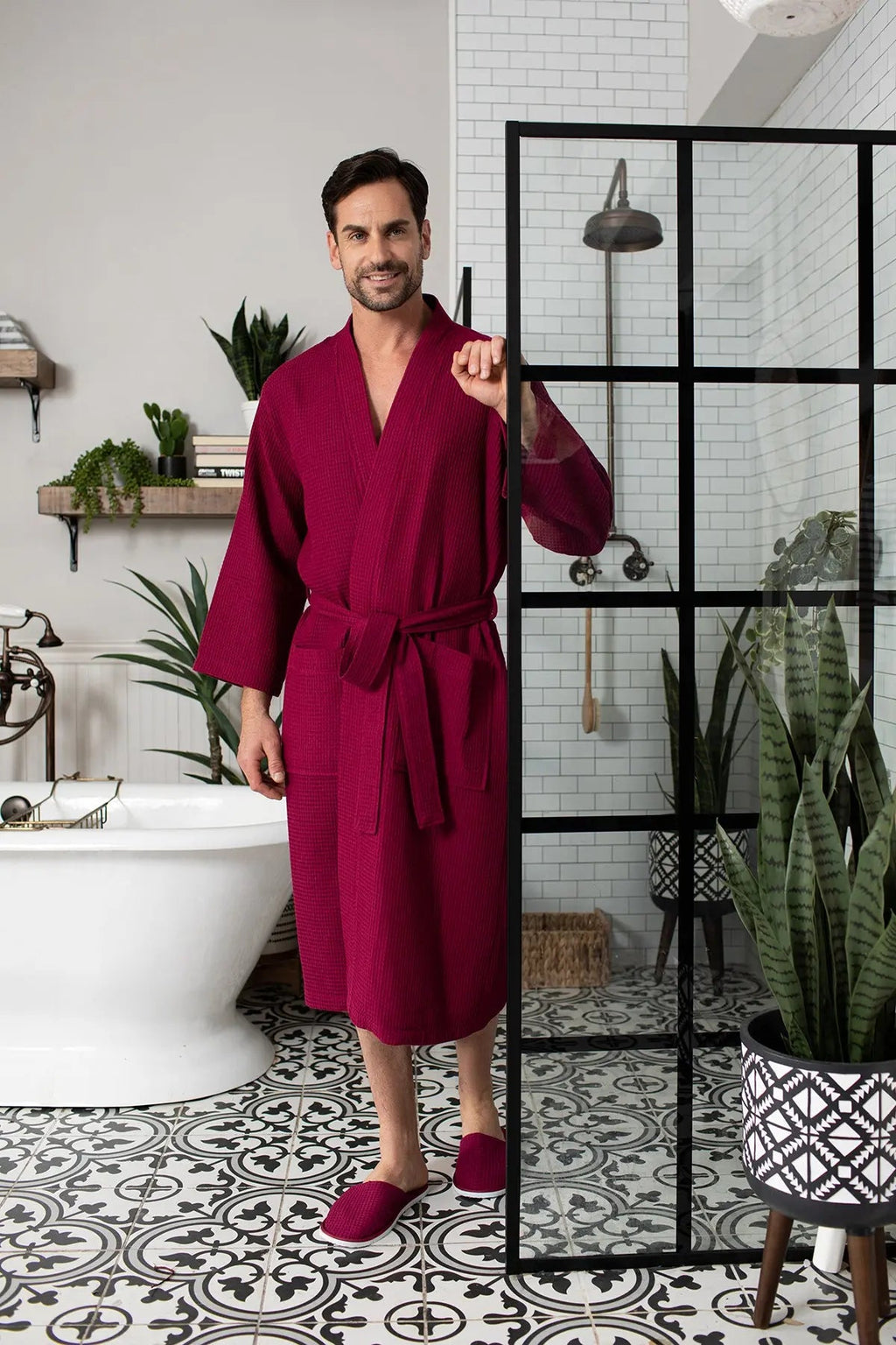 Peignoir gaufré pour homme - Absorbant, Léger