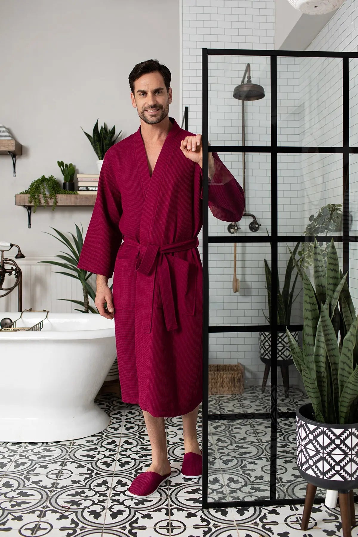 Peignoir gaufré pour homme - Absorbant, Léger