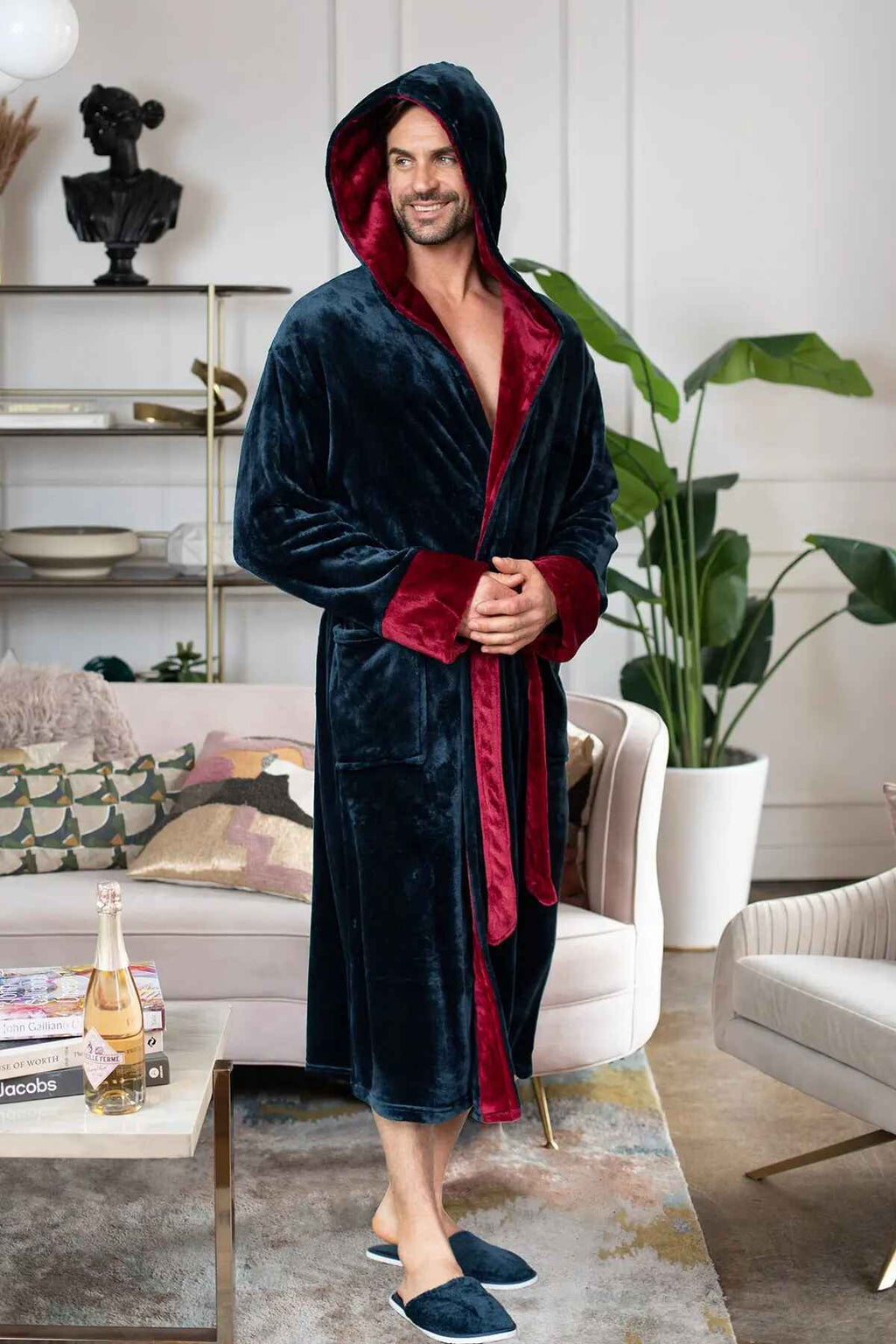 Robe de chambre pour homme à capuche – Confort douillet ultra-doux pour le quotidien