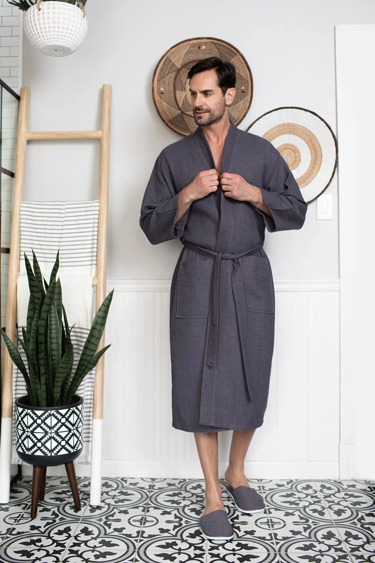 Peignoir gaufré pour homme - Absorbant, Léger